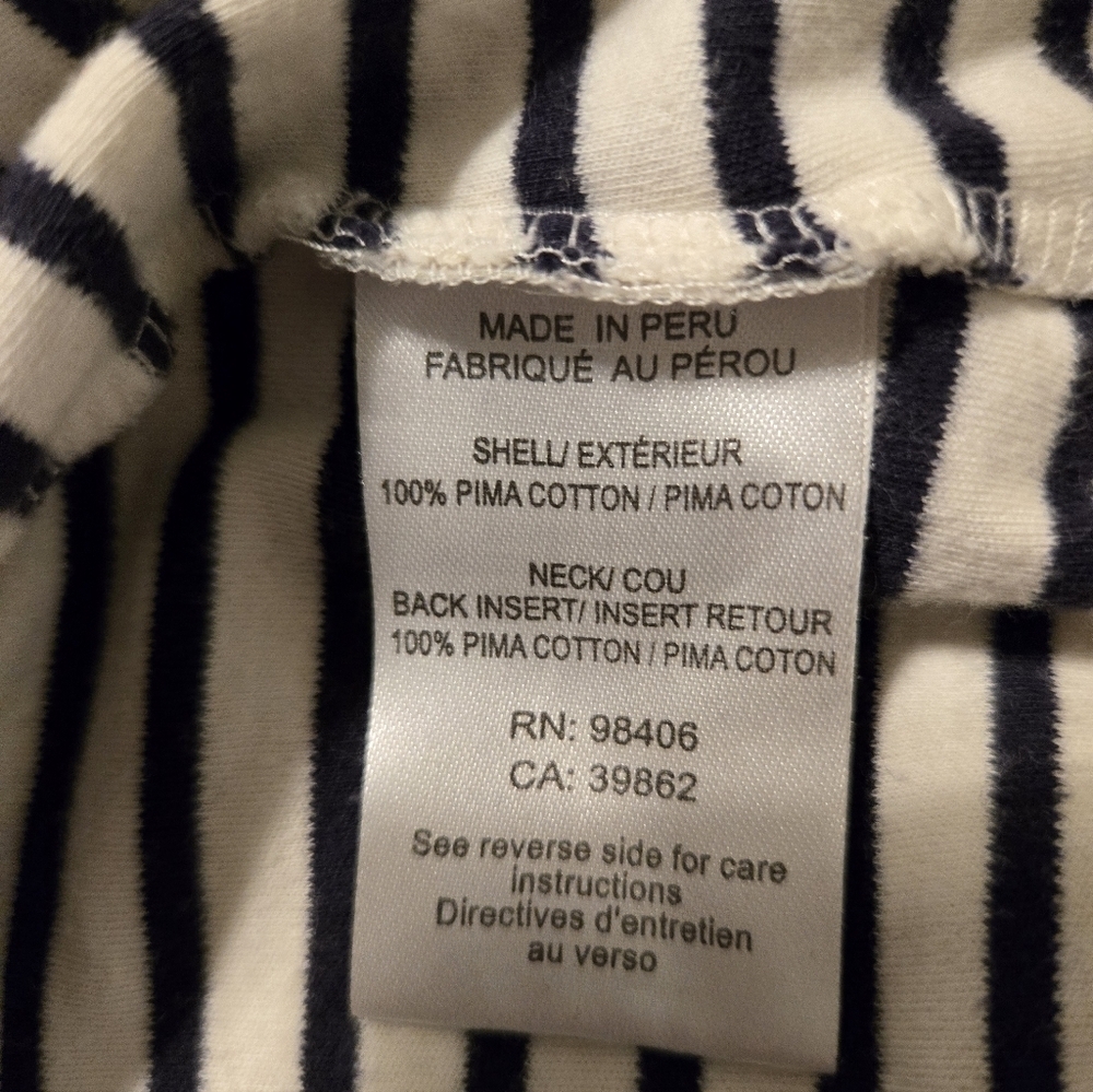 Theory Navy Blue & White Striped Short Sleeve T-Shirt Dress Size M - Picture 4 of 4
